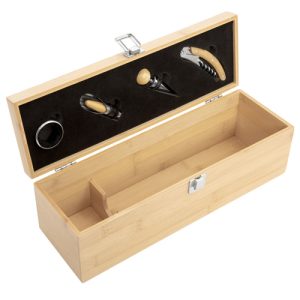 Caja para vino con Accesorios